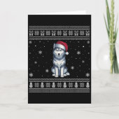 Siberian Husky Dog Lovers Men Women Santa Ugly Xma Kaart (Voorkant)