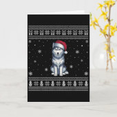 Siberian Husky Dog Lovers Men Women Santa Ugly Xma Kaart (Gele Bloem)