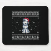 Siberian Husky Dog Lovers Men Women Santa Ugly Xma Muismat (Voorkant)