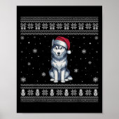 Siberian Husky Dog Lovers Men Women Santa Ugly Xma Poster (Voorkant)
