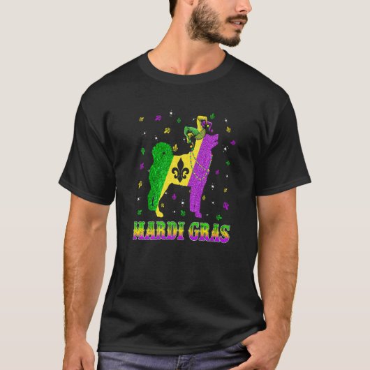 Siberian Husky Dog Mardi Gras Carnival Jester Bead T-shirt (Voorkant)