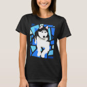 Siberian Husky Dog met blauwe ogen T-shirt (Voorkant)