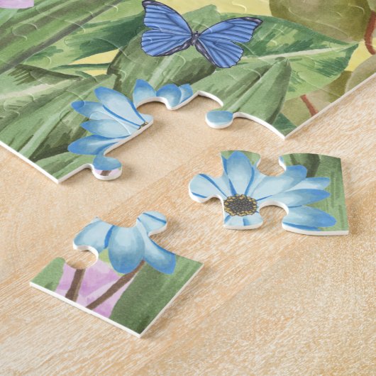 Siberian Husky Dog met Flowers Spring Legpuzzel (Zijkant)