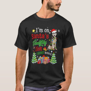 Siberian Husky Dog op de Naughty List Xmas van San T-shirt