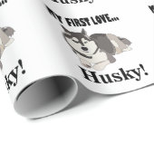 Siberian Husky Dog Pet Cadeaupapier (Rol Hoek)
