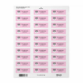 Siberian Husky Dog Pink Return Address Labels (Full Sheet)
