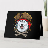 Siberian Husky Dog Pirate Jolly Roger Flag Crossbo Kaart (Voorkant)