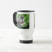 Siberian Husky Dog Plastic Travel Mug Reisbeker (Voorkant links)