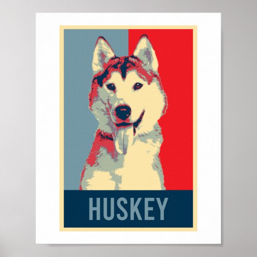Siberian Husky Dog Portrait Pop Art Poster (Voorkant)