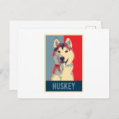Siberian Husky Dog Portrait Pop Art Uitnodiging Briefkaart (Voorkant / Achterkant)