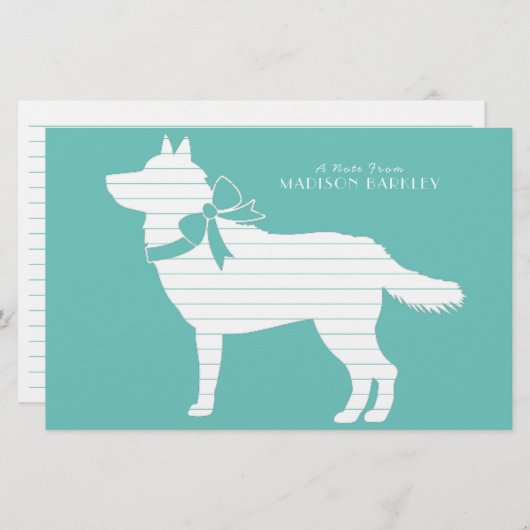 Siberian Husky Dog Puppy Malamut Briefpapier (Voorkant / Achterkant)