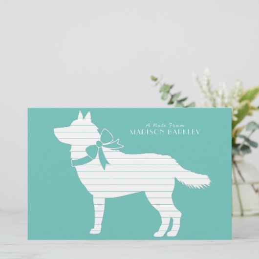 Siberian Husky Dog Puppy Malamut Briefpapier (Staand voorkant)