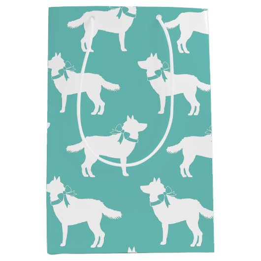 Siberian Husky Dog Puppy Malamut Medium Cadeauzakje (Voorkant)