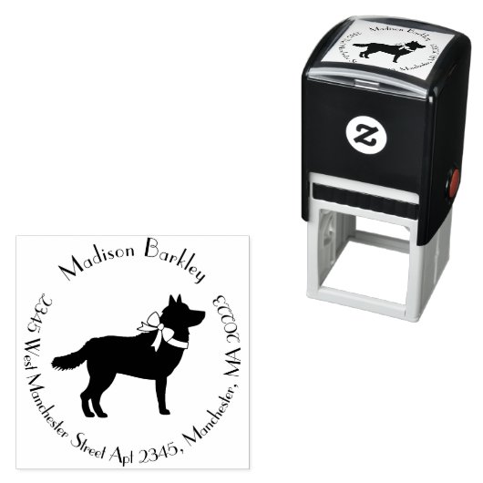 Siberian Husky Dog Puppy Malamut Zelfinktende Stempel (In situ)