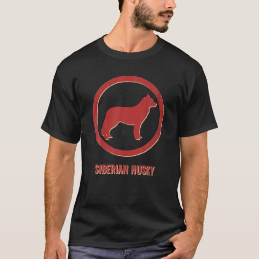 Siberian Husky Dog Retro T-shirt (Voorkant)