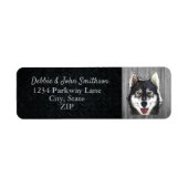 Siberian Husky Dog Return Address Animal Cute Etiket (Voorkant)