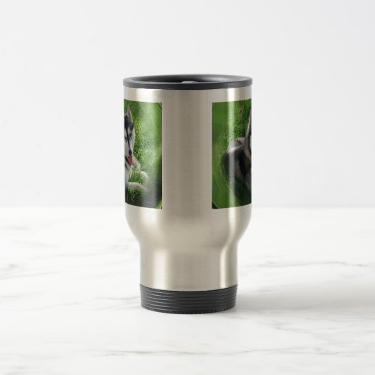Siberian Husky Dog Roestless Travel Mug Reisbeker (Center)