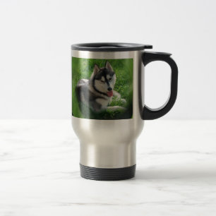 Siberian Husky Dog Roestless Travel Mug Reisbeker