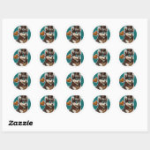 Siberian Husky Dog Ronde Sticker (Vel)