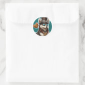 Siberian Husky Dog Ronde Sticker (Tas)