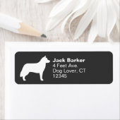 Siberian Husky Dog Silhouette Return Address Etiket (Insitu)