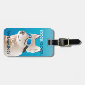 SIBERIAN HUSKY DOG - SKYDIVING DOG. HOUD UW COOL BAGAGELABEL (Voorkant horizontaal)