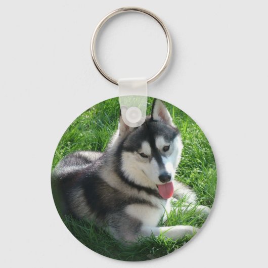 Siberian Husky Dog Sleutelhanger (Voorkant)