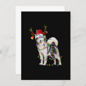 Siberian Husky Dog Tree Kerstlights Xmas Paja Kaart (Voorkant / Achterkant)