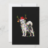 Siberian Husky Dog Tree Kerstlights Xmas Paja Kaart (Voorkant)