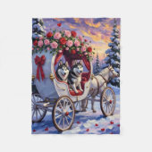 Siberian Husky Dog Valentine's Day Fleece Deken (Voorkant)