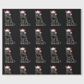 Siberian Husky Dog verlicht kerstviering Cadeaupapier (Vlak)