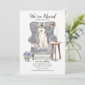 Siberian Husky Dog We hebben een bewegende aankond Aankondiging (Staand voorkant)