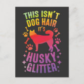 Siberian Husky Dog Wolf Funny huskies Dog Hair Briefkaart (Voorkant)