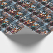 Siberian Husky Dogs Christmas Snow Holiday  Cadeaupapier (Hoek)