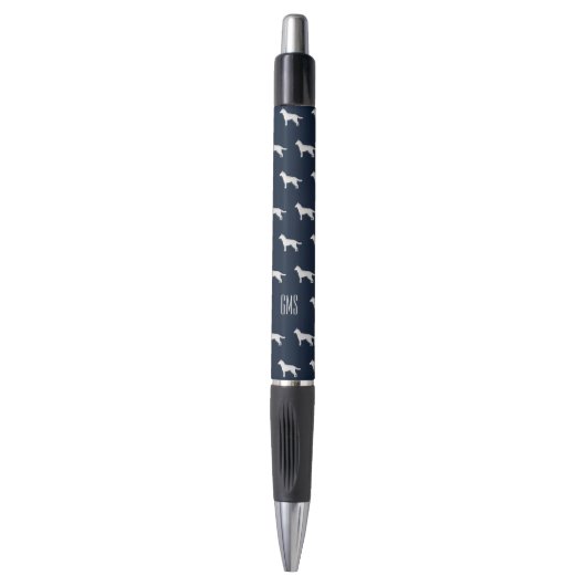 Siberian Husky Dogs Pattern Monogrammed Pen (Voorkant Verticaal)
