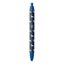 Siberian Husky Dogs Pattern Monogrammed Zwarte Inkt Pen