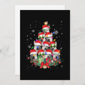 Siberian Husky Dogs Tree Christmas Pajama Xmas Dog Feestdagenkaart (Voorkant / Achterkant)