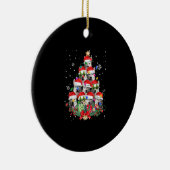 Siberian Husky Dogs Tree kerstpajama - Dog Keramisch Ornament (Rechts)