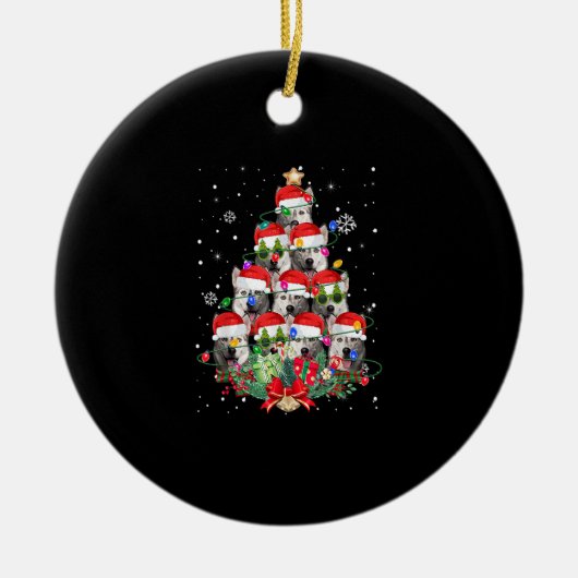 Siberian Husky Dogs Tree kerstpajama - Dog Keramisch Ornament (Voorkant)