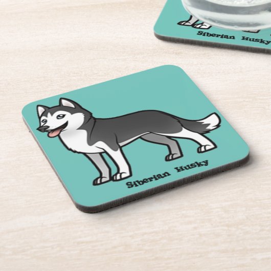 Siberian Husky Drankjes Onderzetter (Linkerzijde)