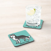 Siberian Husky Drankjes Onderzetter (Rechterzijde)