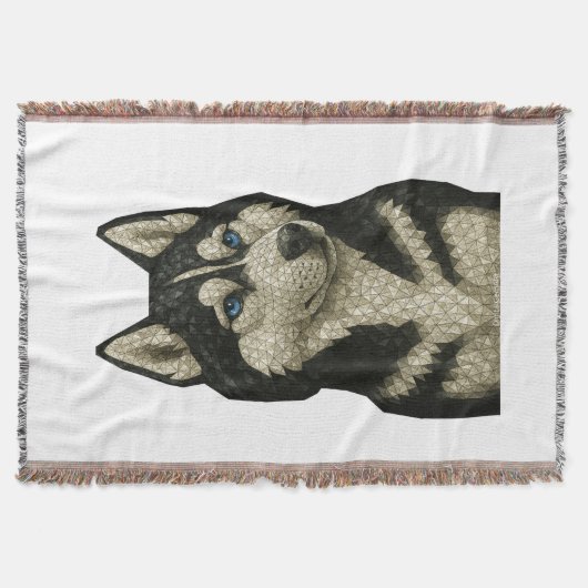 Siberian Husky Edelsteen Deken (Voorkant)