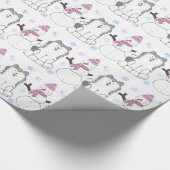 Siberian Husky en Snowman Cadeaupapier (Hoek)