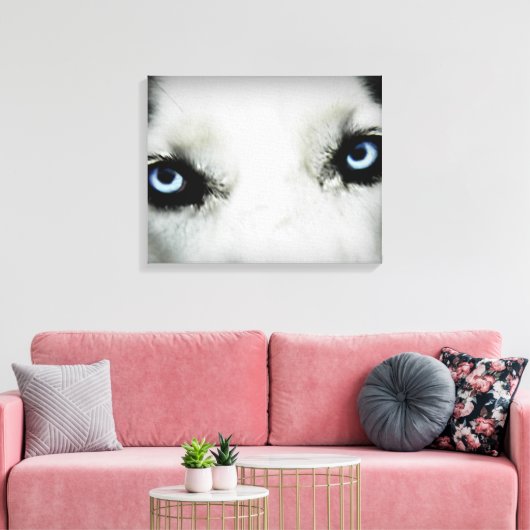 Siberian Husky Eyes Canvas Afdruk (Insitu (Woonkamer))