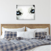 Siberian Husky Eyes Canvas Afdruk (Insitu (Slaapkamer))
