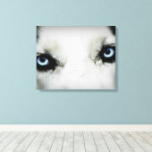 Siberian Husky Eyes Canvas Afdruk (Insitu (Houten vloer))