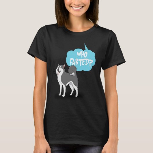 Siberian Husky Farting Dog Who Farted T-shirt (Voorkant)
