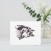 SIBERIAN HUSKY FEESTDAGENKAART (Staand voorkant)