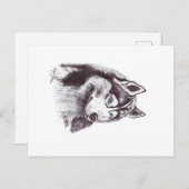 SIBERIAN HUSKY FEESTDAGENKAART (Voorkant / Achterkant)