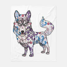 Siberian Husky Fleece Blanket